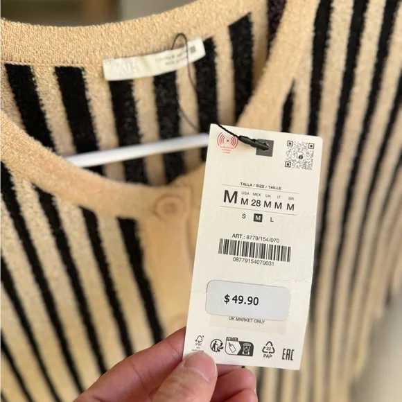 NWT Zara Stripped Top - Picture 2 of 6